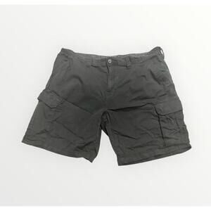 George Men Cargo Shorts Black Button 6 Pockets Zipper Size 42